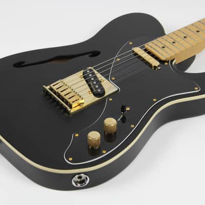 Fender LTD Deluxe Telecaster Thinline Maple Fingerboard Gold Hardware Satin Black 2018 w/Gig Bag (0140049306) image 4