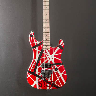 EVH Striped Series 5150 - Red w/Black and White Stripes image 3