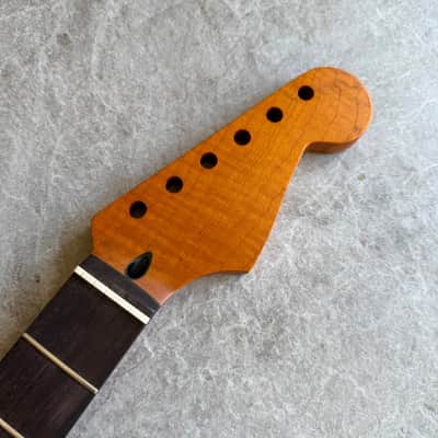 Strat Guitar Neck Roasted Lion Flame Rosewood fretboard – 22-Fret, Satin Finish, 12" Radius image 4