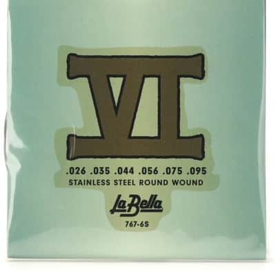 La Bella 767-6S Stainless Roundwound Bass VI Strings - .026-.095 image 2
