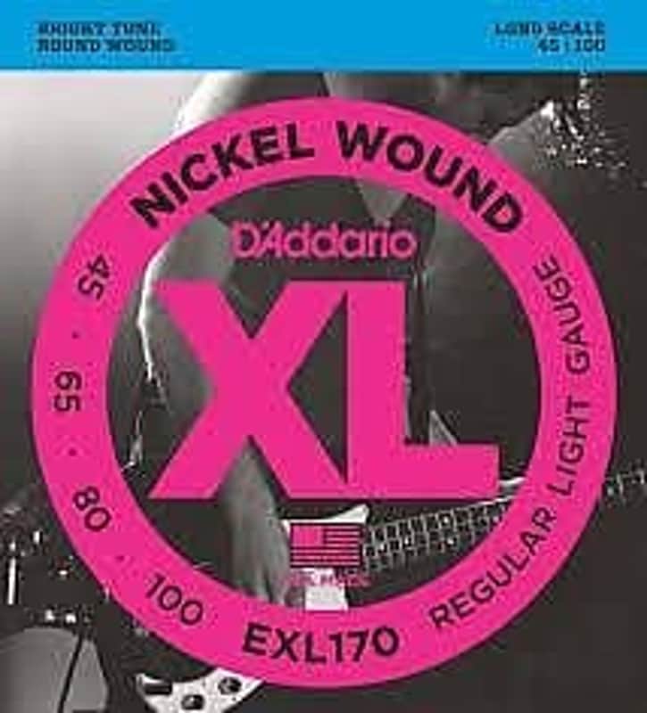 D'Addario EXL170 Nickel Wound Bright Round Wound Electric Bass Strings Regular Light Gauge image 1
