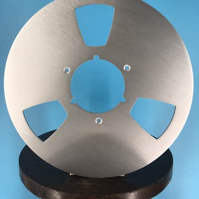 Burlington Recording 10.5" SILVER Aluminum NAB Metal Flanges with 1/4" Hardware image 1