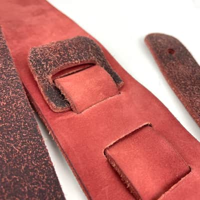 Walker & Williams STR-10 Amaranth Red Distressed "Weathered" Top Grain Italian Leather Guitar Strap image 13