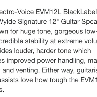 Electro-Voice Black Label Society EVM 12L 2017 Black image 5