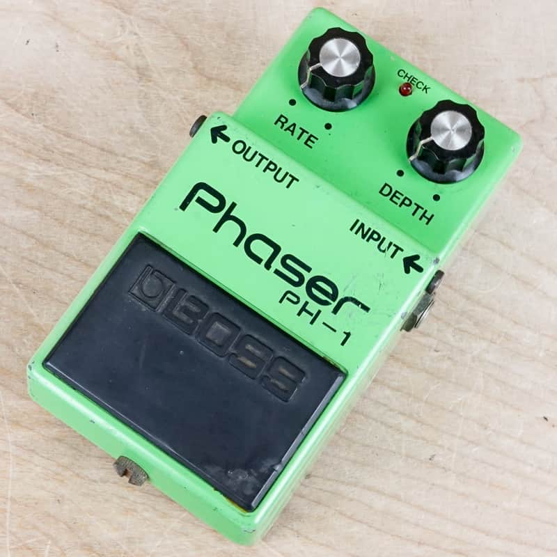 Boss PH-1 Phaser (Black Label) w/Silver Screw & Long Dash 1978 Green Made in Japan ACA image 1
