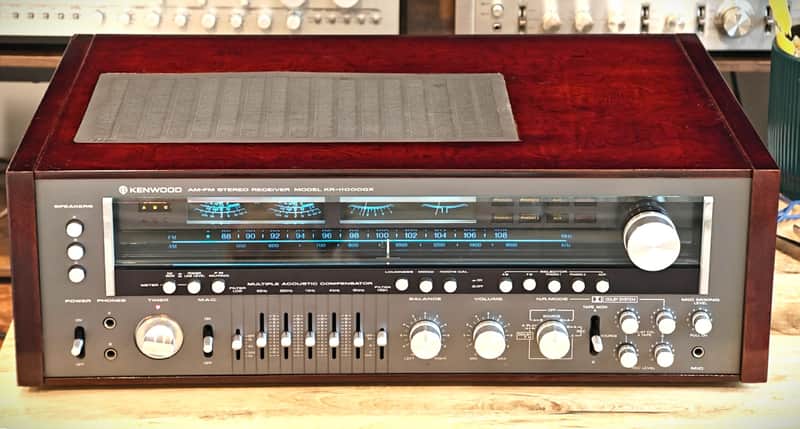 Kenwood KR-11000GX Receiver Pro Serviced 120 WPC Custom Rosewood Burl Case, LEDs image 1