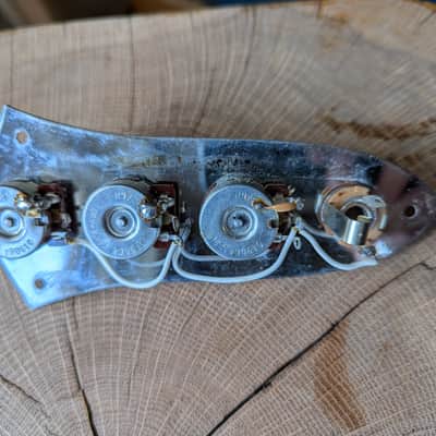 Fender Geddy Lee Jazz Bass prewired control plate 1999 - Chrome image 3