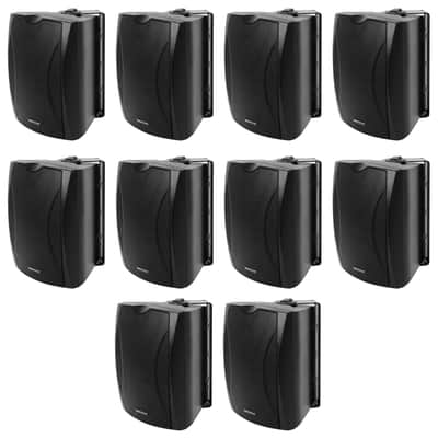 10 Rockville WET-6B 70V 6.5" IP55 Black Commercial Indoor/Outdoor Wall Speakers image 1