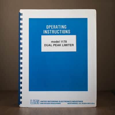 Urei original operating instructions and product sheet for dual peak limiter 1178. image 1