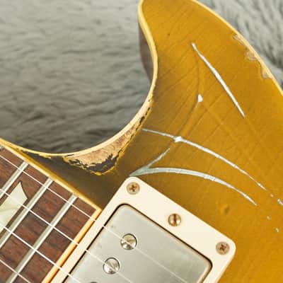 2014 Gibson Billy Gibbons Pinstripe Les Paul Goldtop, Aged / Signed image 19