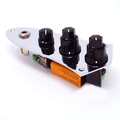 John East J-Tone 2 Band Bass Preamp - Volume/Volume Stack - Chrome Plate with Fender Style Knobs image 2
