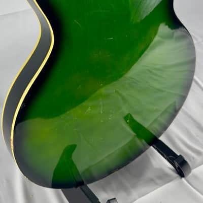 Aria Encore 335 Style Hollow Body 1970s Green Burst image 12
