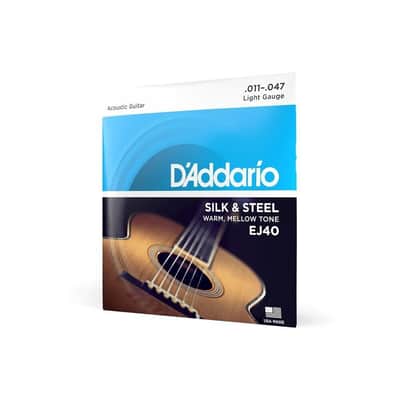 D'Addario EJ40 Silk & Steel 11-47 Light Acoustic Guitar Strings image 2