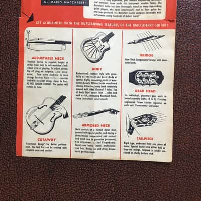 Vintage Maccaferri G40 Plastic Guitar 1950's White/Brown plastic image 9