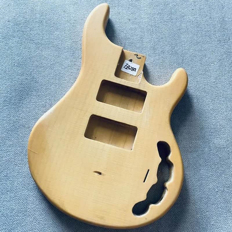 Tiger Maple Top Basswood 4 String Stingray Style Bass Body image 1