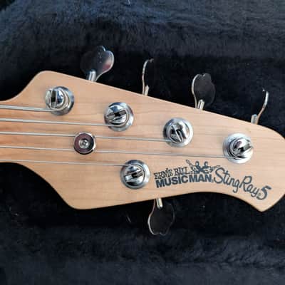 Ernie Ball Music Man StingRay 5 HH with Maple Fretboard 1999 - 2018 - Candy Apple Red image 3