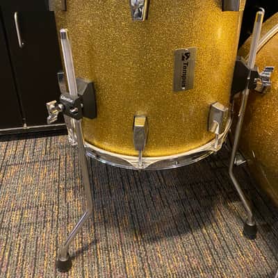 Tempus Drums Carbon Fiber 4 Piece Shell Pack - Gold Sparkle image 4
