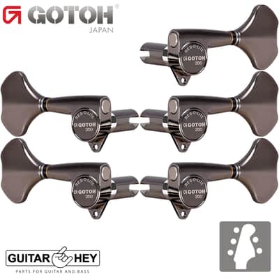 NEW Gotoh GB350 RES-O-LITE Aluminum Bass 5-String Tuning Keys L3+R2 COSMO BLACK