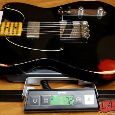 Fender Custom Shop 1952 Telecaster Relic Black Over Candy Apple Red 9238001608 image 8