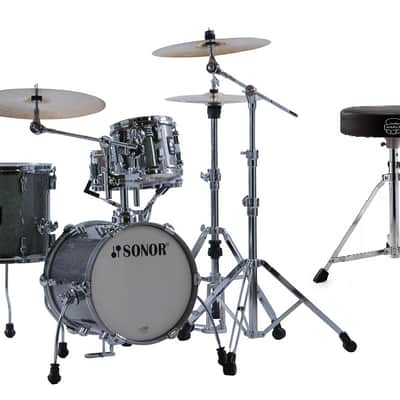 Sonor AQ2 Titanium Quartz Lacquer MARTINI 14x13, 13x12, 8x7, 12x5 Drums Shells Pack +Throne | Authorized Dealer image 1