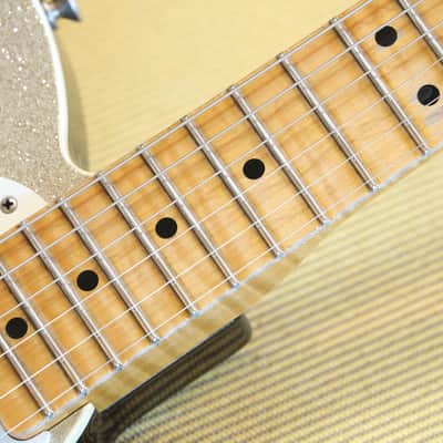 2018 Fender Custom Shop Double Esquire Limited Edition Electric Guitar Relic Silver Sparkle + COA OHSC image 10