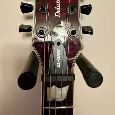 ESP LTD EC-1000QM Electric Guitar - See Thru Black Cherry REPAIRED NECK DAMAGED FRONT HEADSTOCK image 5