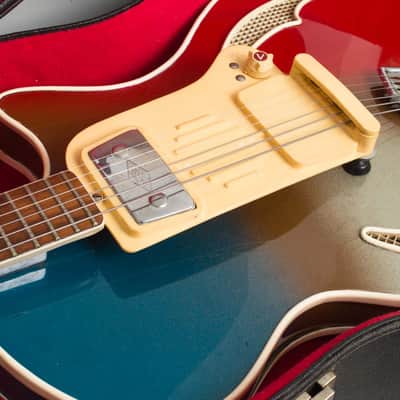 Wandre Blue Jeans/Teen Ager Model 900 Semi-Hollow Body Electric Guitar (1960), black hard shell case. image 13