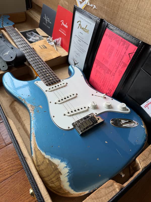 2025 Fender Custom Shop Stratocaster Custom Deluxe SR25 Matching Headstock Heavy Relic - Aged Lake Placid Blue image 1