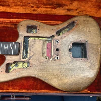 Vintage Fender Jaguar Body & Neck 1963 Stripped Candy Apple Red Pre CBS Clay Dots Brazilian Rosewood image 2
