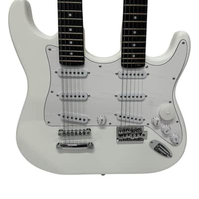 Zenison DOUBLE NECK Electric Guitar WHITE - 12 & 6 String Deluxe PADDED Gig Bag image 8