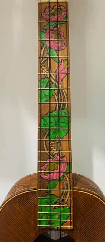 Blueberry Handmade Tenor Ukulele Lotus Flower Built to Order image 1