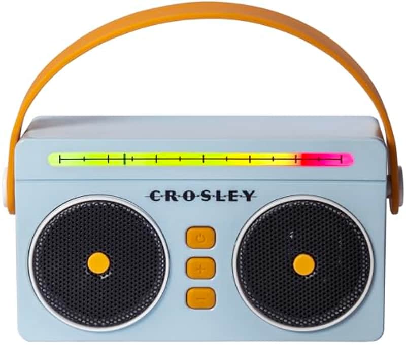 Crosley CR3050A-SB Mini Boombox Retro Portable Bluetooth Speaker, Sky Blue image 1