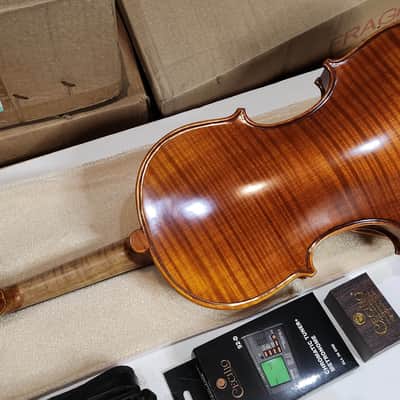 Cecilio 4/4 Advanced Level Violin Featuring Aged 7+ Years - Solid Spruce Top Highly Flamed One-Piece Maple Back and Sides All-Ebony Components, Independent Fine-Tuners, Brazilwood Bows, Hand-Rubbed Oil Finish... image 9