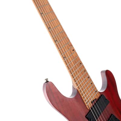 Cort KX Series Multi Scale 7 String Electric Guitar - Open Pore Mahogany image 4
