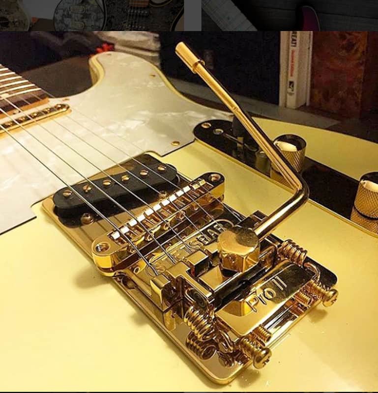 Stetsbar Tremolo Pro II gold Tremolo Fits Fender and other Telecasters Bolt-On No mods needed image 1