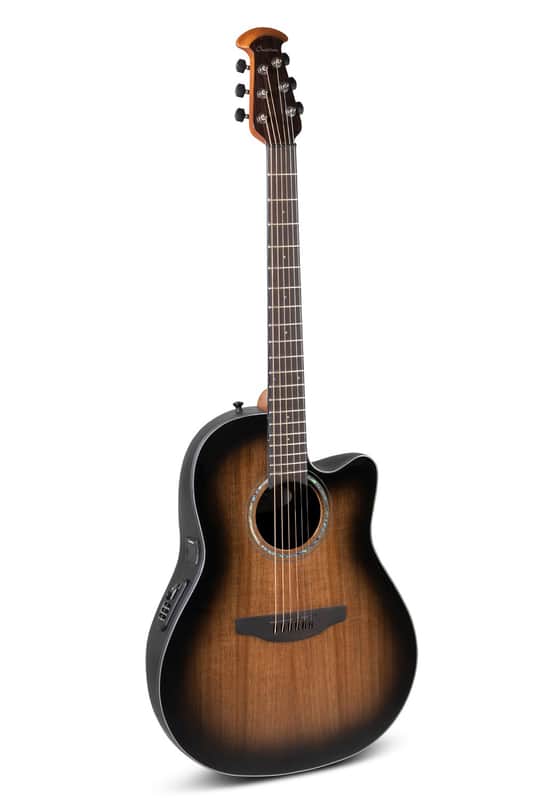 Ovation CS24P-ABLKW Celebrity Traditional Plus Blackwood Top Mid-depth Lyrachord Body Nato Neck 6-String Acoustic-Electric Guitar image 1