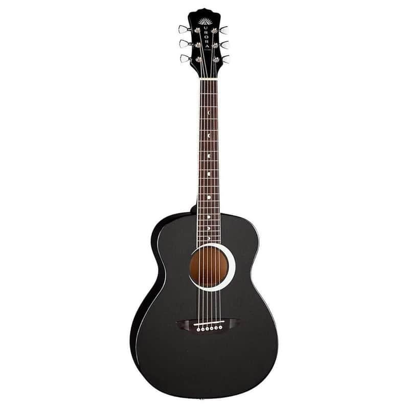Luna Aurora Borealis 3/4 Acoustic Guitar, Black Pearl image 1