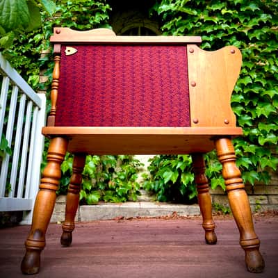 Rotary Connection Solid Maple 2 6x9 guitar 2 speaker cabinet/side table/music sheet holder on legs! 2 vintage 6x9 speakers. Open or closed back optional. 16 ohms. Vintage colonial style. Switchcraft jack. 2026 - Maple Wood image 3