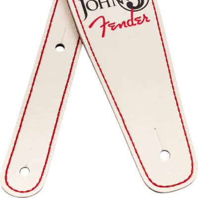 Mint Fender  John 5 Leather Strap, White and Red MODEL #: 0990650109 image 3