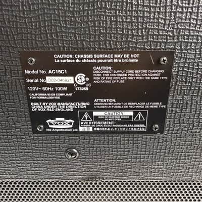 Vox AC15C1 Custom 2-Channel 15-Watt 1x12" Guitar Combo 2010 - Present - Black image 14