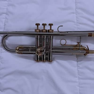 King Tempo Nickel 1970s - Silver Trumpet with Laquer slides and original case image 11