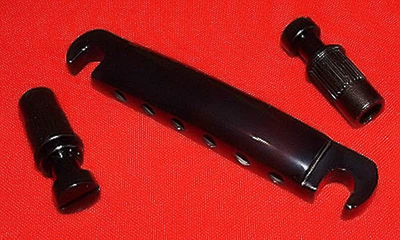 Guitar Parts STOP BAR Tailpiece Stopbar - BLACK image 1