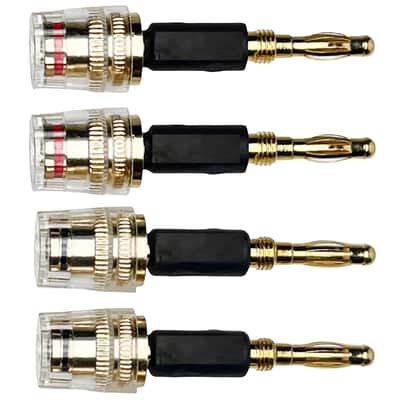 Banana Plug Connect to Spade Fork Plug Speaker Cable Adapter, 4 Pack image 2