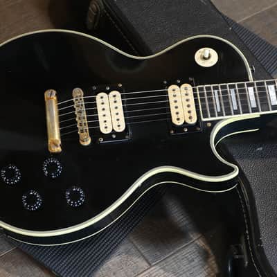 1976 Gibson Les Paul Custom Double Cream Electric Guitar Black Ebony + OHSC image 2