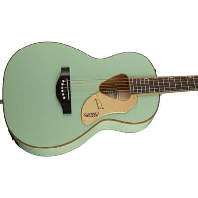 Gretsch G5021E Rancher 6-String Right-Handed Penguin Parlor Acoustic-Electric Guitar with Laminated Maple Body and Gloss Finish (Mint Metallic) image 3