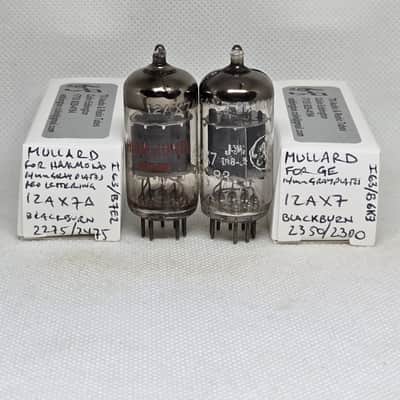 Mullard I63 Blackburn 12AX7 Short Gray Plate Matched (8.0%) Pair NOS ECC83