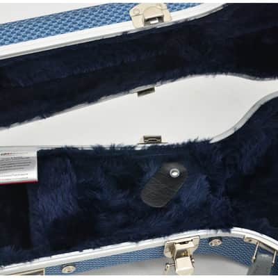 Crossrock 4 Strings Concert Ukulele ABS Hard Case with Aluminum Valance,Blue image 5