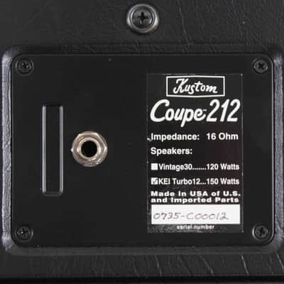 Kustom COUPE 212 GUITAR SPEAKER CAB 2 x 12 image 3