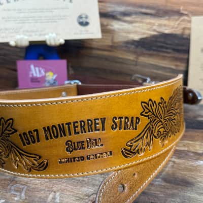 Blue Bell Straps  MONTEREY Artisan Custom for Al’s Music Factory  Aniline Patina Washed Silver Hardware image 3