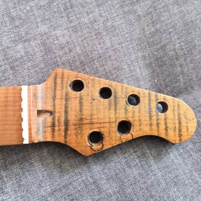 Custom baritone guitar neck - 30" - roasted flame maple image 3